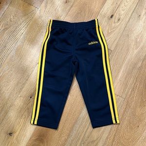 18M Navy and Yellow Adidas Sweatpants